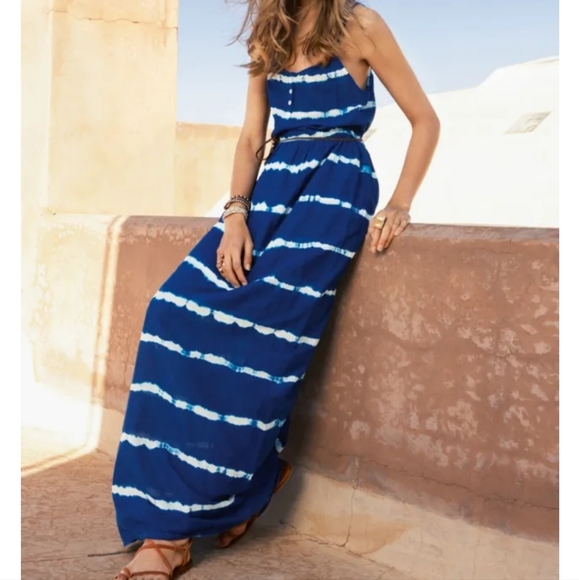 Mango Tie-Dye Print  Tie Back Summer Dress sleeveless size small - Picture 7 of 8